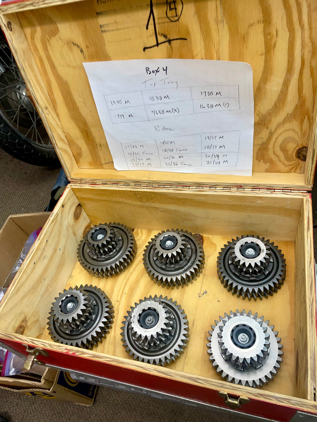 CUSTOM RED BOX w 17 DGB Gear Pairs